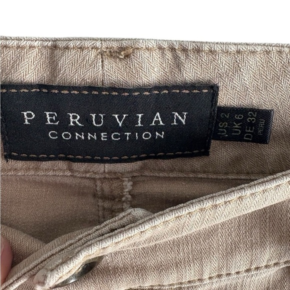 PERUVIAN CONNECTION Ankle Button Trousers in Khaki (Dune) Size 2 - Picture 8 of 8